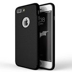 Fitcase iPhone 7-8 Plus Carbon Desen Siyah Arka Kapak