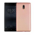 Fitcase Nokia 3 Rose Gold Carbon Desen Arka Kapak