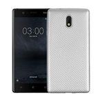 Fitcase Nokia 3 Silver Carbon Desen Arka Kapak