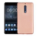 Fitcase Nokia 5 Rose Gold Carbon Desen Arka Kapak