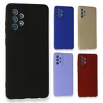Fitcase Samsung Galaxy A72 A725 Premiums Silikon Arka Kapak Mavi Kılıf