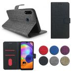 Fitcase Samsung Galaxy M30 M305 Fabric Kapaklı Cüzdanlı Kılıf