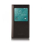 Fitcase Samsung Galaxy S5 G900 S View Dikişli Deri Pencereli Siyah Kılıf