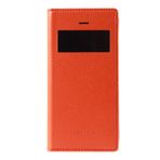 Fitcase Samsung I9500 S4 Dikişli Cüzdanlı Turuncu Kılıf