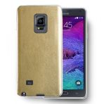 Fitcase Samsung Note Edge N915 Kılıf Deri Dokulu Arka Gold Kılıf