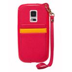 Fitcase Samsung S5 (G900) BADI Kartlıklı Pembe Arka Kapak