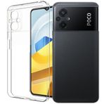 Fitcase Xiaomi Poco M5 Kılıf Kamera Korumalı Silikon Şeffaf Arka Kapak