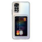 Fitcase Xiaomi Redmi Note 11 Note 11S Cardy Şeffaf Kartlık Cepli Kapak Kılıf