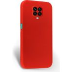 FITCASE Xiaomi Redmi Note 9S / 9 PRO Kılıf Kamera Korumalı Lansman Silikon Kapak Kırmızı