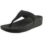Fitflop Kadın Lulu Ayarlanabilir Deri Toe-post Sandalet Parmak Arası Terlik, Siyah, 38 EU