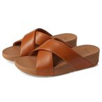 Fitflop Kadın Lulu Cross Slide-Deri Açık Parmak Sandalet, Bej Ss18 Açık Bronz 592, 40 EU