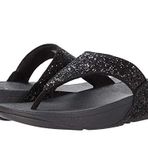 FitFlop Lulu Crystal Toe-Post Siyah Parlak Kadın Sandalet