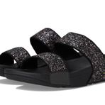 Fitflop Lulu Multi-Tonal Glitter Slides kadın sandaleti, Siyah, 37 EU