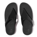 Fitflop Lulu Sequin Toe-Post kadın sandaleti, Siyah, 39 EU