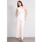 Fithit 7533 Bayan Hiri Keten Geniş Paça Pantolon Natural