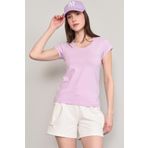 FİTHİT Çetinkaya Fithit 8464 U Yaka 30/1 Compact Penye Süprem T-shirt Lila