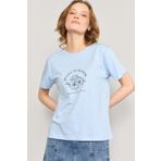 FİTHİT Çetinkaya Fithit 8497 Bisiklet Yaka 30/1 Compact Penye Süprem Baskılı T-shirt Açık Mavi