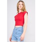 FİTHİT Çetinkaya Fithit 8503 Bisiklet Yaka 30/1 Likralı Süprem Crop T-shirt Kırmızı