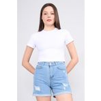 FİTHİT Çetinkaya Fithit 8510 Bisiklet Yaka 30/1 Likralı Süprem Crop T-shirt Beyaz