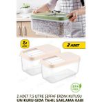 Fithome 2 Adet 7,5 Litre kg Çok Amaçlı Kuru Gıda Tahıl Mama Bakliyat Un Erzak Saklama Kabı