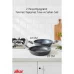 Fithome 2 Parça 22 cm Bio Granit Sahan ve Tava Seti Yanmaz Yapışmaz, Sağlıklı ve Dayanıklı Kullanım