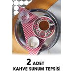 FİTHOME 2'li Çelik Sunum Tespsi Servis Tepsisi Kahve Sunum Tepsisi