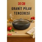 Fithome 30 cm Granit Malzemeden Üretilmiş Yanmaz Pilav Tenceresi Fırın Kullanımına Uygun