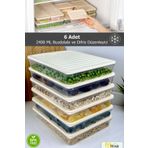 FİTHOME 6 Adet 2400 ML Buzluk Derin Dondurucu Buzdolabı Düzenleyici Hava Almaz Saklama Kabı