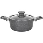 Fithome Döküm Granit Yanmaz Yapışmaz Derin Yemek Tenceresi 26 cm - Siyah