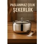 FİTHOME Paslanmaz Çelik Şık Görünümlü Şekerlik Parlak
