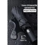 FİTHOME Rüzgarda Kırılmayan Tam Otomatik Fiber Tel Şemsiye 12 Tel