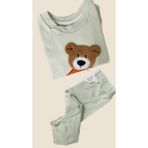 Fitili Kumaş Unisex 2 Li Alt Üst Bebek Takımı Çocuk Takımı - 18 - 24 Ay - Açık Yeşil