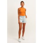 Fitilli Halter Yaka Örme ATLET-LAV10003 - Turuncu - S