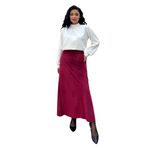 Fitilli Kadife A Kesim Etek (Bordo, L-XL)