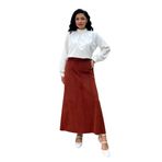 Fitilli Kadife A Kesim Etek (Kiremit, L-XL)