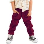 Fitilli Kadife Bordo Erkek Çocuk Pantolon - 10 Yaş