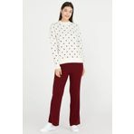 Fitilli Triko Pantolon - Bordo