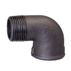 Fitings Siyah 1/2" Kuyruklu Dirsek
