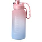 Fitmart 2 Litre Motivasyonlu Yüksek Kapasite Tritan Su Şişesi Suluk Spor Matara Bpa Içermez - Pembe