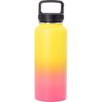 Fitmart Paslanmaz Çelik Vakumlu Termos Küçük 950ML - Sarı-Pembe - Renkli