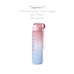 fitmart '' Superior 1 '' - 1 Litre Motivasyonlu Tritan Su Şişesi Spor Matara - Bpa Içermez