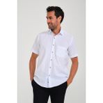 Fitmens Klasik Kısa Kol Açık Zemin Kutu Desen Keten Cotton Hediye Kutulu Erkek Gömlek FS-000745 - Beyaz Açık Mavi - 2XL