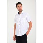 Fitmens Klasik Kısa Kol Açık Zemin Kutu Desen Keten Cotton Hediye Kutulu Erkek Gömlek FS-000745 - Beyaz Lacivert - XL