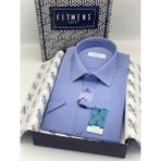 Fitmens Klasik Kısa Kol Armürlü Hediye Kutulu Erkek Gömlek FS-004163 - Saks Mavi - 2XL