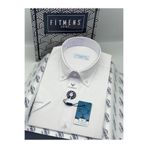 Fitmens Klasik Kısa Kol Cepsiz Yaka Düğmeli Armüllü Hediye Kutulu Erkek Gömlek FS-004575 - Beyaz