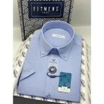 Fitmens Klasik Kısa Kol Cepsiz Yaka Düğmeli Armüllü Hediye Kutulu Erkek Gömlek FS-004575 - Mavi - 2XL