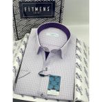 Fitmens Klasik Kısa Kol Kareli Hediye Kutulu Erkek Gömlek FS-004157 - Lila
