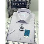 Fitmens Klasik Kısa Kol Keten Cotton Nefes Alan Kumaş Hediye Kutulu Erkek Gömlek FS-004570 - Lila - 2XL