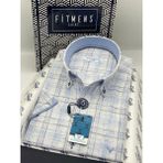 Fitmens Klasik Kısa Kol Keten Yaka Düğmeli Hediye Kutulu Erkek Gömlek FS-004569 - Açık Mavi - Acık Mavi