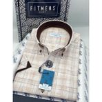 Fitmens Klasik Kısa Kol Keten Yaka Düğmeli Hediye Kutulu Erkek Gömlek FS-004569 - Kahverengi - 2XL